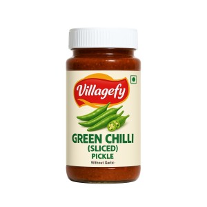 Green Chilli (Sliced) Pickle Without Garlic 300g