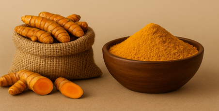 Turmeric roots and Turmeric